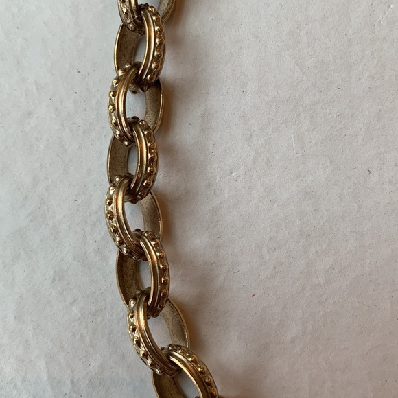 CHANEL 💛 Quilted Tweed Metallic Gold Camel Tan Byzantine Rope Chain Handle Bag - Picture 13 of 16